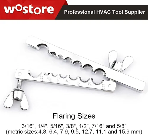 Miniatura 4 de Wostore Kit de herramientas de doble abocinación para bengalas dobles individuales de 45° con 7 adaptadores, herramienta de desbarbado de freno