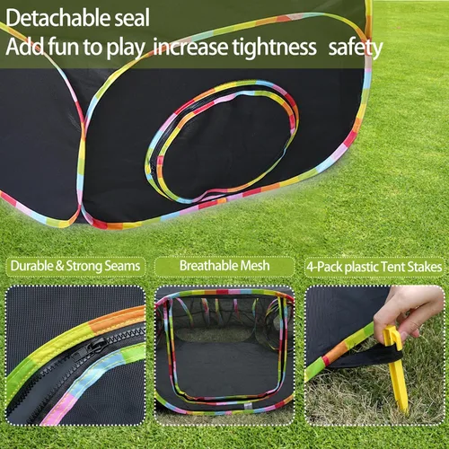 Miniatura 5 de CLKHOWL Recinto para gatos al aire libre, carpas portátiles para gatos para exteriores, sin jaula para exteriores, recinto para mascotas, túnel