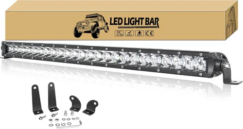 Miniatura 11 de Willpower Barra de luz LED de 19 pulgadas, 90 W, de una sola fila, foco delgado, luces LED todoterreno, luces de trabajo antiniebla para camiones