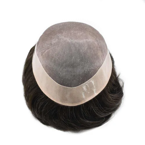 Miniatura 6 de Toupee - Sistema de reemplazo de cabello para hombre, cabello humano tipo tupé, negro, gris, marrón, rubio, protesis capilar para hombre