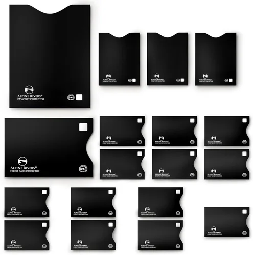 18 fundas de bloqueo RFID (14 soportes para tarjetas de crédito y 4 protectores para pasaportes) conjunto de protección premium contra robo de