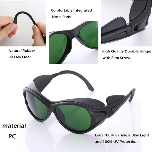 Miniatura 2 de JILERWEAR Gafas de seguridad láser profesionales para gafas de protección láser violeta/azul/rojo de longitud de onda de 405 nm, 445 nm, 450 nm, 532