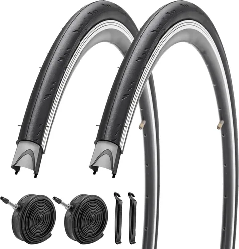 Miniatura 12 de Paquete de 2 neumáticos de bicicleta de 700 x 23C/25C/28C/35C/38C Plus tubos interiores de bicicleta, válvula Presta de 48mm o válvula Schrader