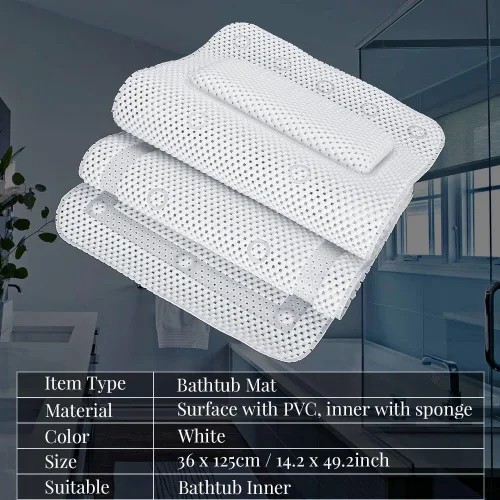 Miniatura 6 de Cojín de baño para bañera, almohada de baño, almohada suave para el cuello, tapete con almohada extra, para almohadas de baño, accesorios de baño