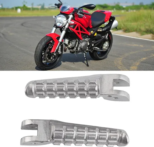 Miniatura 4 de Aramox Estriberas, Motocicleta Estriberas Traseras Reposapiés Modificado Accesorio Plata Ajuste para 696/796 2009-2013