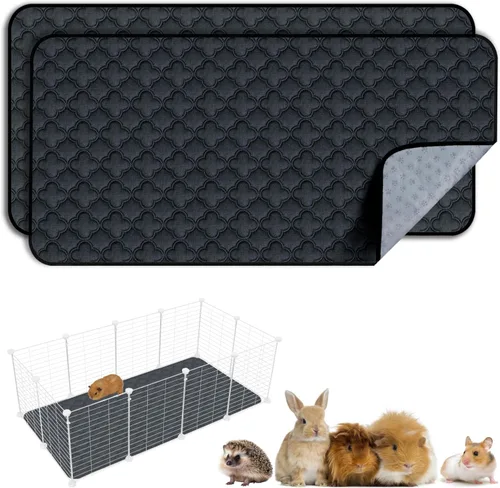 Miniatura 42 de FunFurry Forro lavable para jaula de conejillo de indias, paquete de 4 almohadillas reutilizables y lavables, ropa de cama impermeable