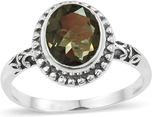 Miniatura 17 de Anillo de plata de ley 925 para mujer, anillo único de gema ovalada hecho a mano