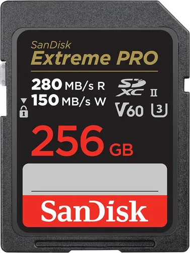 SanDisk 256GB Extreme PRO SDXC UHS-II Tarjeta de memoria - C10, U3, V60, 6K, 4K UHD, Tarjeta SD - SDSDXEP-256G-GN4IN