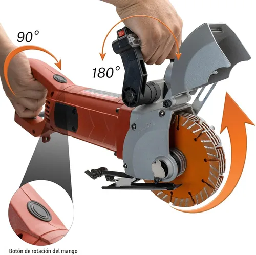 Miniatura 3 de Cortadora eléctrica de ranura de pared de 110 V con guía láser, diseño resistente al polvo, incluye 5 cuchillas de 5 pulgadas (5.236 in) para cortar