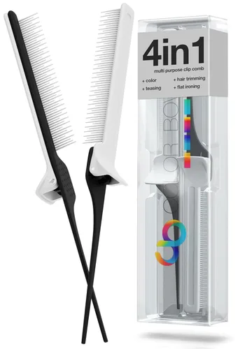 ColorBow Peines de cola de rata, peine de burlas, peines de hierro plano para mujeres, peines de separación para trenzar el cabello, esenciales para
