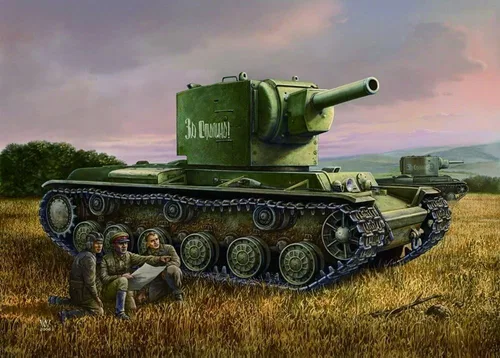 Miniatura 2 de Hobby Boss Kit de construcción de modelo de vehículo tanque KV-2 ruso
