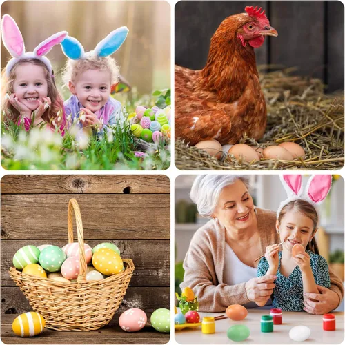 Miniatura 6 de YunKo Huevos falsos de madera para decoración del hogar, huevos de Pascua marrones y blancos para hacer que las gallinas pongan huevos 12 12 huevos