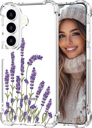 Miniatura 77 de Hungo Funda compatible con Samsung Galaxy S23 con diseño floral y bonito diseño transparente, femenino para mujeres y niñas, con hermoso clavel