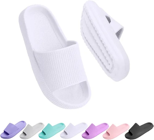 Sandalias de nube para niños, niñas, niños, pantuflas de ducha y baño, cómodas pantuflas antideslizantes de suela gruesa para verano, zapatos de