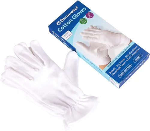 Miniatura 2 de Guantes de algodón para belleza, manos secas, eczema, dermatitis y psoriasis (mediano, 3 pares)