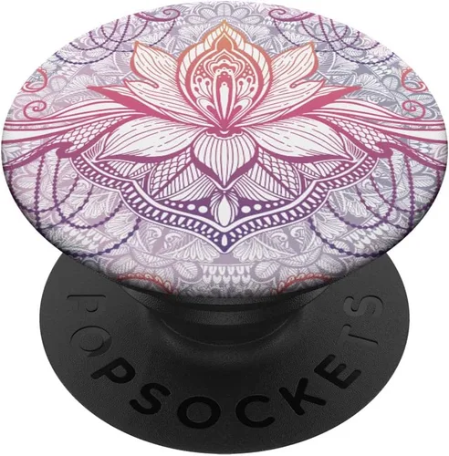 Flor de loto para meditación de yoga rosa Zen Namaste idea de regalo PopSockets agarre y soporte para teléfonos y tabletas