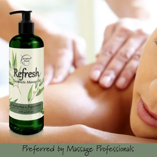 Miniatura 2 de Aceite de masaje refrescante para terapia de masaje con aceites esenciales de eucalipto y menta, todo natural, ideal para dolores musculares. Ideal