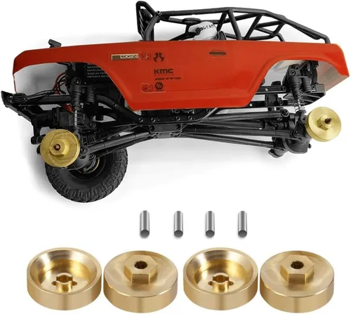 RCLions 4 unids Heavy Duty latón rueda hexagonal adaptador 0.197 in para AXIAL SCX24 AXI90081 AXI00001 AXI00002 1:24 RC Crawler Actualizaciones de