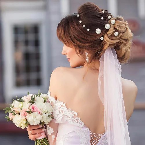 Miniatura 5 de 18 horquillas para el pelo de perlas de boda, accesorios para el cabello en forma de U para novias, damas de honor, mujeres, dorado