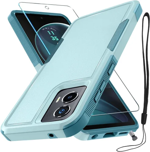 Miniatura 33 de Funda compatible con Moto G 5G 2024, cuerpo completo, resistente, resistente, a prueba de golpes, con correa de cordón, protector de pantalla