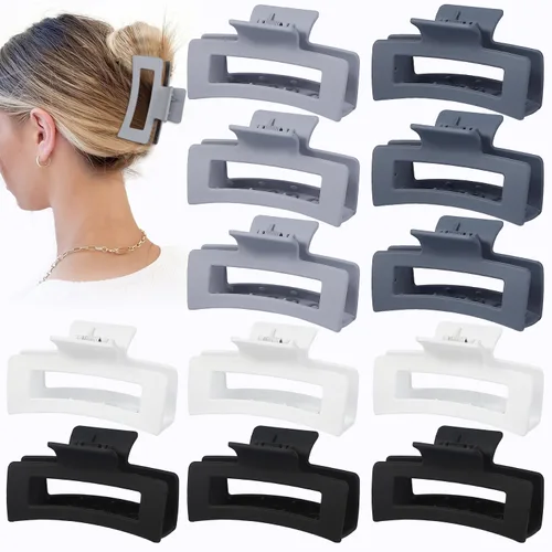 Miniatura 16 de Sisiaipu Accesorios Medianos para el Cabello de 3.5 Pulgadas - 12 Piezas Pinzas de Mandíbula Cuadradas para Cabello Grueso y Fino, Pinzas Básico
