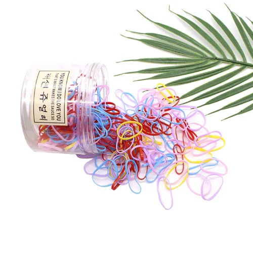 Miniatura 8 de 200 mini bandas de goma, lazos para el cabello súper elásticos para hombres y hombres, coleta de cabello de espalda cruzada, cabello de niños, Jelly