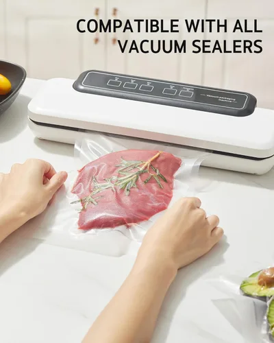 Miniatura 7 de Syntus Bolsas selladoras al vacío de 11 x 100 pies y 8 x 100 pies para alimentos con cortador, bolsas selladoras al vacío, sin BPA, grado comercial
