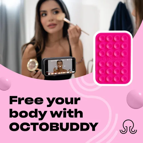 Miniatura 3 de OCTOBUDDY Classic MAX - Funda de silicona con ventosa para teléfono con montaje adhesivo - Soporte de agarre fuerte para manos libres para selfies