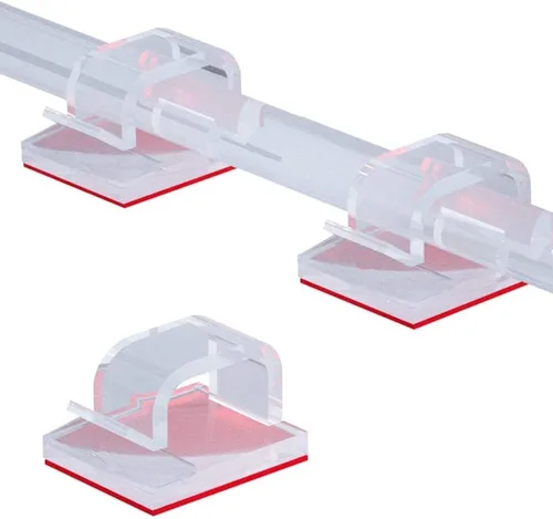 Miniatura 8 de 50 clips para cables, organizador adhesivo de cables, organizador de cables fuerte y duradero para auto, oficina y hogar (negro)