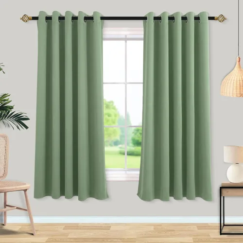 Miniatura 76 de Mrs.Naturall Cortinas Azul Real para Dormitorio, Cortinas Opacas Cortas Medianas Azul Cobalto para Cocina Decoración de Habitación de Adolescentes