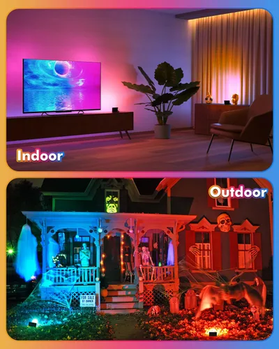 Miniatura 9 de MEIKEE Luces de inundación LED RGB de 25 W para exteriores, 2500 lm 250 W, equivalente a 2500 W, iluminación de inundación RGB que cambia