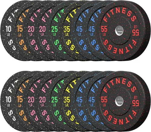 Miniatura 26 de HANDBODE Placas de Parachoques de 2 Pulgadas de Alto Rebote, Juego de Placas de Peso Olímpico 45/100/160/190/260/300lb, Juego de Placas