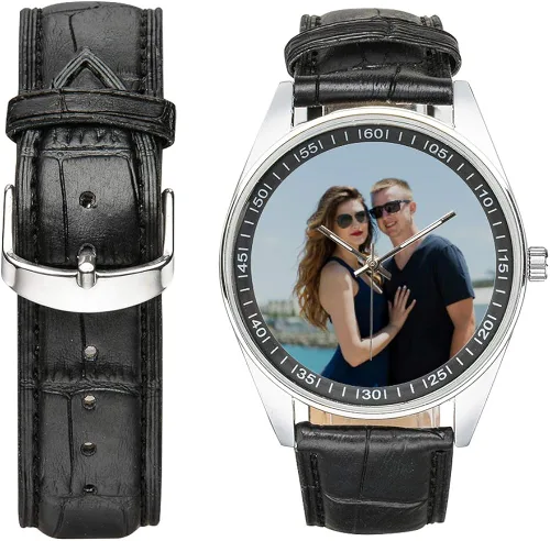 Miniatura 2 de Relojes personalizados para parejas para hombres o mujeres foto personalizada o nombre reloj de pulsera
