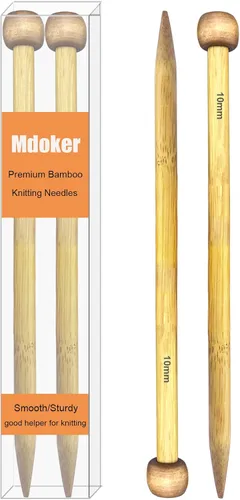 Miniatura 11 de Mdoker Aguja de tejer de bambú recta de un solo punto, agujas de tejer para suéter de 13.8 pulgadas de longitud para proyectos de tejer hechos a