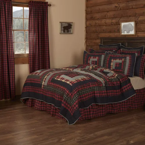 Miniatura 7 de VHC Brands Rustic & Lodge Cumberland - Accesorio de ropa de cama acolchado, funda europea, 26 x 26 pulgadas, color rojo chile