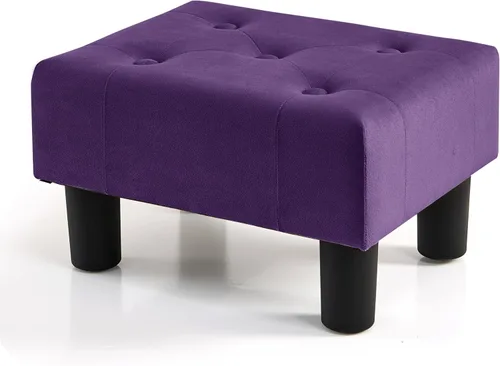 Miniatura 35 de BRIAN & DANY Taburete pequeño para pies, taburetes de lino con patas, reposapiés pequeño estable para sala de estar, beige