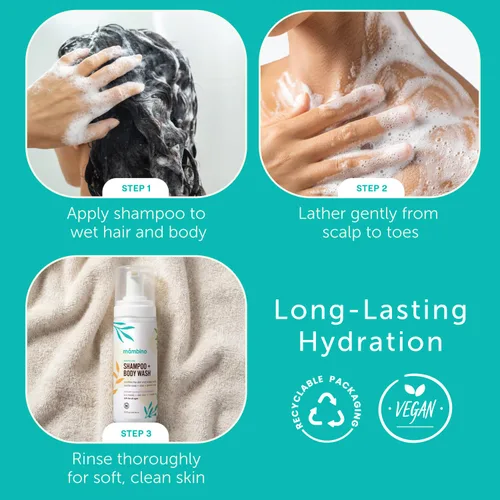 Miniatura 5 de Mambino Organics Soothe Me - Champú y gel de baño corporal para niños, baño esencial para bebés, esenciales suaves para recién nacidos, lavanda y té