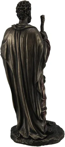 Miniatura 3 de Veronese Design Hipócrates padre griego de medicina sosteniendo libro y estatua de bronce con acabado de bronce