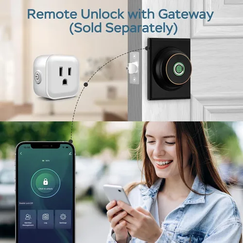 Miniatura 5 de GeekTale Cerradura de seguridad de huellas dactilares con aplicación, cerradura inteligente de seguridad para puerta delantera