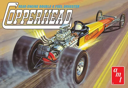 Miniatura 5 de AMT Skill 2 Kit de modelo 1934 Copperhead Motor trasero Doble A combustible Dragster Modelo a escala 1/25