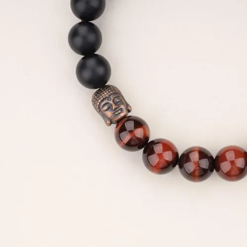 Miniatura 5 de COAI Pulsera de oración con cuentas de piedra de cabeza de buda