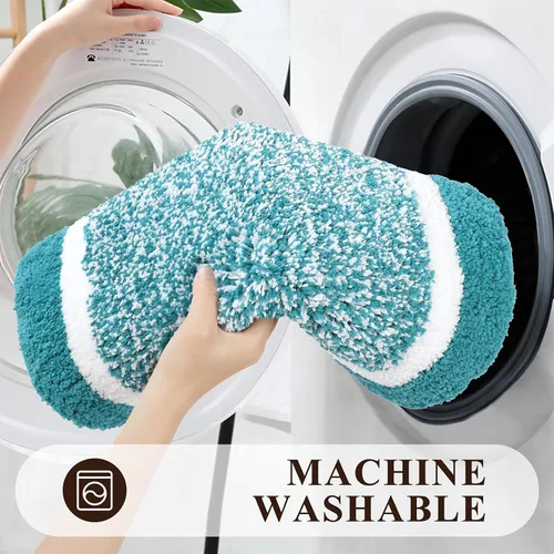 Miniatura 6 de Pauwer Juego de baño, alfombras de baño antideslizantes, alfombras de ducha absorbentes para suelo de baño, bañera y ducha, color azul aguamarina