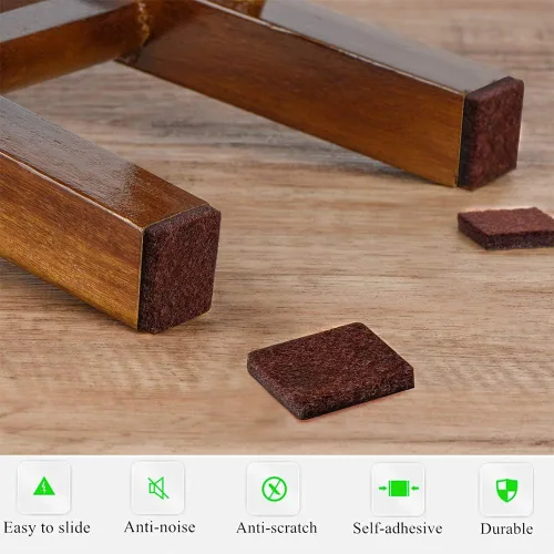 Miniatura 4 de Juego de 8 almohadillas de fieltro grandes para muebles, de 6 x 4 pulgadas, color marrón, autoadhesivas, antiarañazos, resistentes, 0.197 in