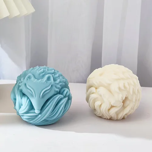 Miniatura 4 de Moldes de resina y silicona de zorro animal - Moldes 3D de zorro y vela para hacer jabón y velas