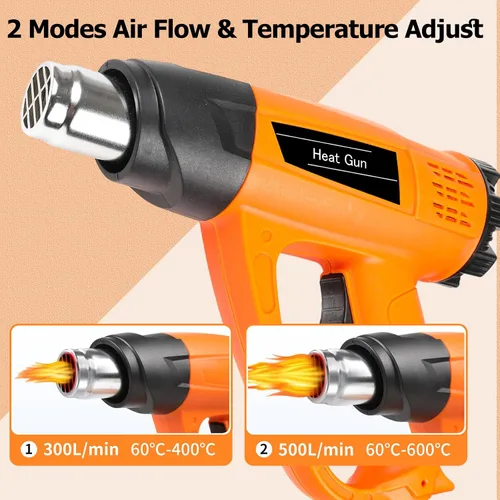 Miniatura 4 de Pistola de calor de 1800 W para bricolaje, artesanos y reparación de productos electrónicos, temperatura variable de 140 °F a 1112 °F, calor rápido