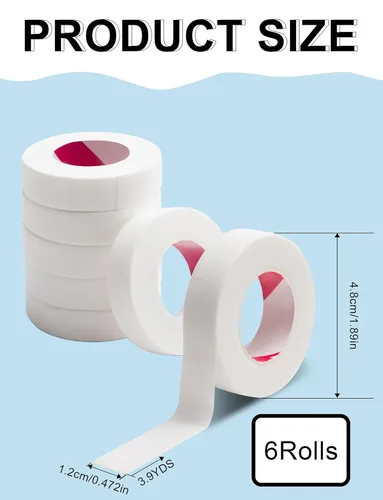 Miniatura 7 de Cinta para Extensión de Pestañas, 6 Rollos de Cinta Médica Japonesa Microporo Suave para Extensión de Pestañas, Suministros para Extensión