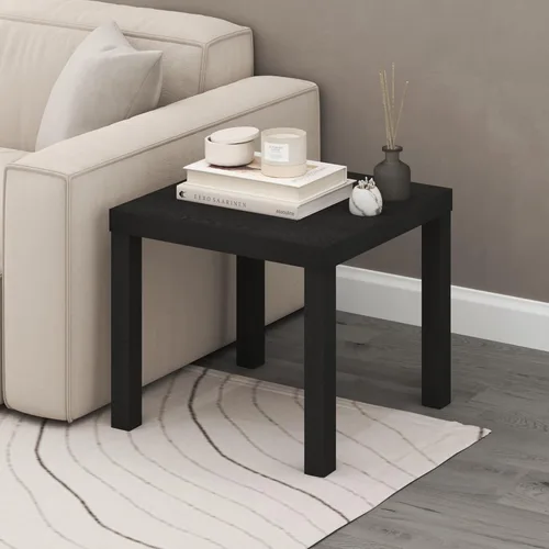 Miniatura 6 de Furinno Classic Homey - Mesa auxiliar cuadrada Parsons (2 unidades), color negro