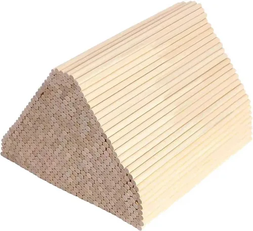Miniatura 9 de HOSSIAN Varillas de Espiga de Madera 20PCS Palos de Madera Espigas de madera para Manualidades-Palos Redondos de Madera Dura Sin Terminar