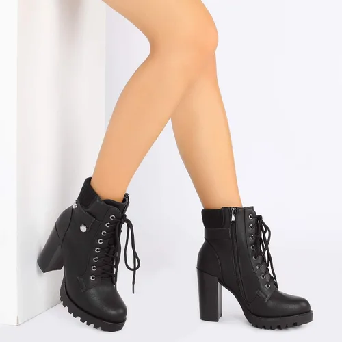 Miniatura 6 de DREAM PAIRS - Botines modernos de tacón alto y grueso para mujer