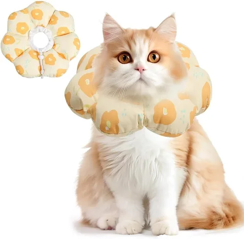 Miniatura 13 de ComSaf Collar de cono para gato, suave, protector ajustable para evitar lamer después de la cirugía, cómodo y ligero collar isabelino para gatito